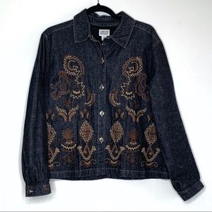 Chico’s | Embroidered Denim Jean Jacket
